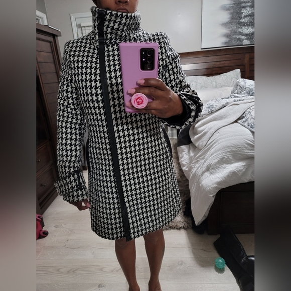 Calvin Klein Houndstooth wool blend coat - Picture 10 of 10